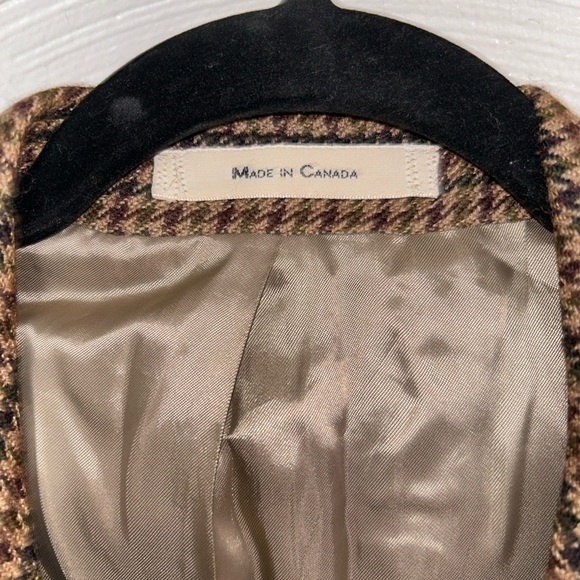 Chaps Ralph Lauren Mens Blazer Dark Brown Check 100% Wool Jacket Sport Coat 44T - Picture 3 of 7